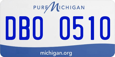 MI license plate DBO0510