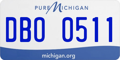 MI license plate DBO0511