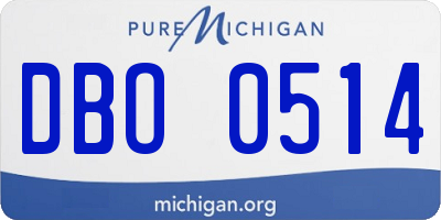 MI license plate DBO0514