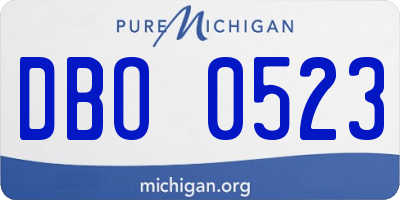 MI license plate DBO0523