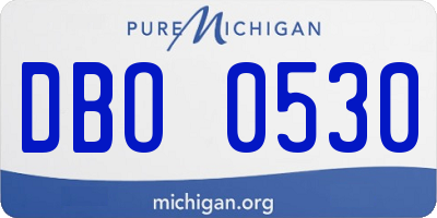 MI license plate DBO0530