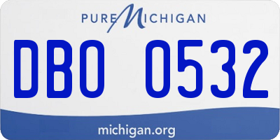 MI license plate DBO0532