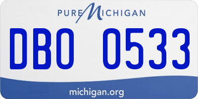 MI license plate DBO0533
