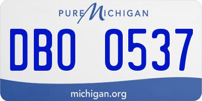 MI license plate DBO0537