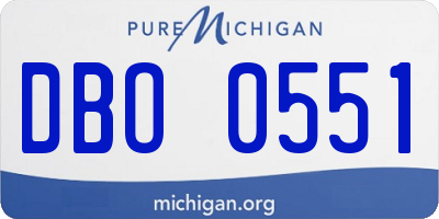 MI license plate DBO0551