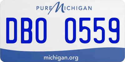 MI license plate DBO0559