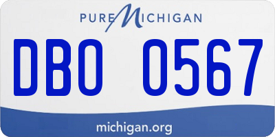 MI license plate DBO0567