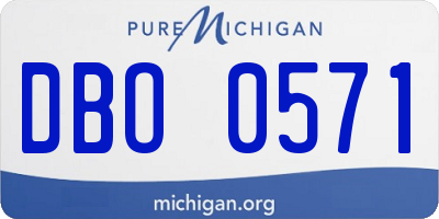 MI license plate DBO0571
