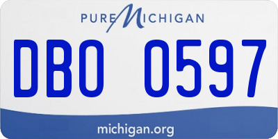 MI license plate DBO0597