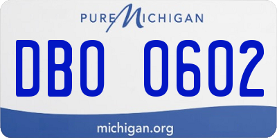 MI license plate DBO0602