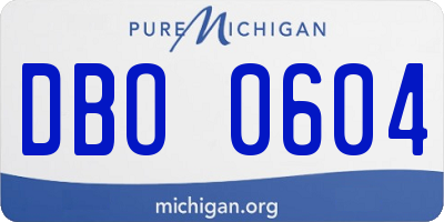 MI license plate DBO0604