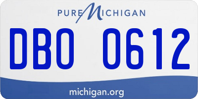 MI license plate DBO0612