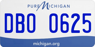 MI license plate DBO0625