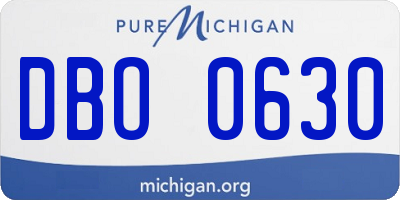 MI license plate DBO0630
