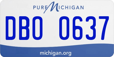 MI license plate DBO0637