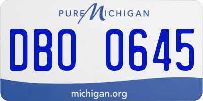 MI license plate DBO0645