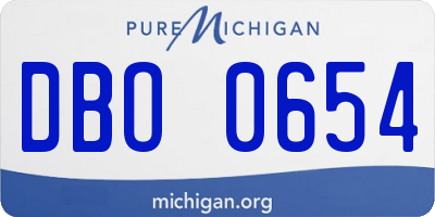 MI license plate DBO0654
