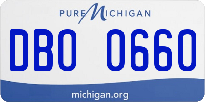 MI license plate DBO0660