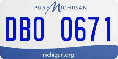 MI license plate DBO0671