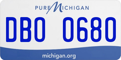 MI license plate DBO0680