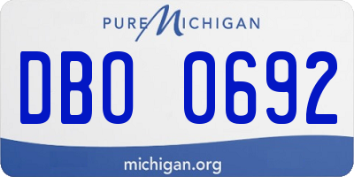MI license plate DBO0692