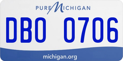 MI license plate DBO0706