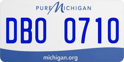 MI license plate DBO0710
