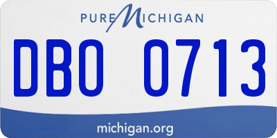 MI license plate DBO0713