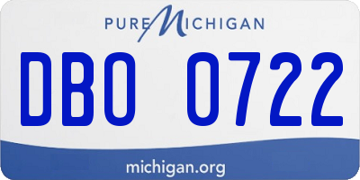 MI license plate DBO0722