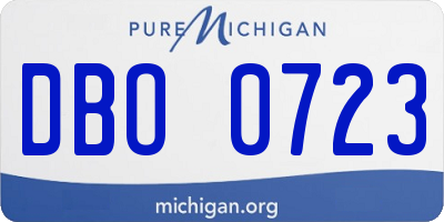 MI license plate DBO0723