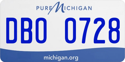 MI license plate DBO0728