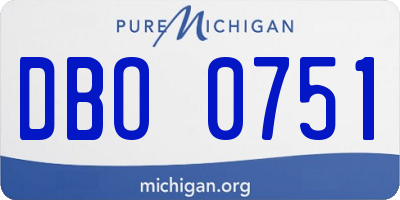 MI license plate DBO0751