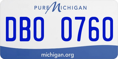 MI license plate DBO0760