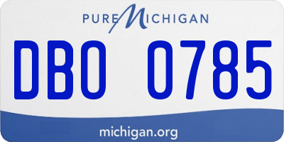 MI license plate DBO0785