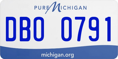 MI license plate DBO0791