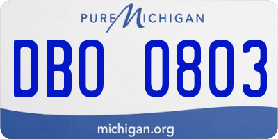 MI license plate DBO0803
