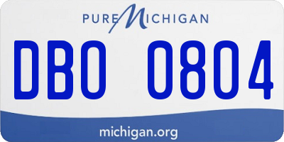MI license plate DBO0804