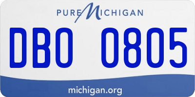 MI license plate DBO0805