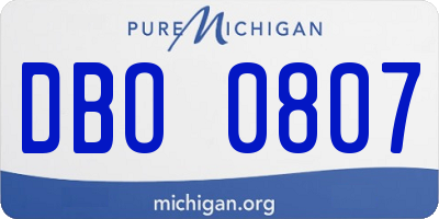 MI license plate DBO0807