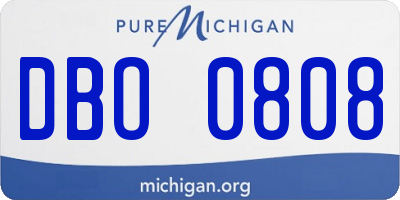 MI license plate DBO0808
