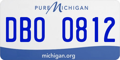 MI license plate DBO0812