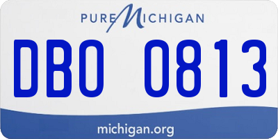 MI license plate DBO0813