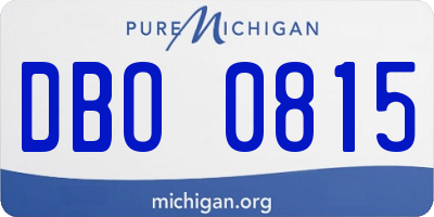 MI license plate DBO0815