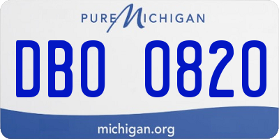 MI license plate DBO0820