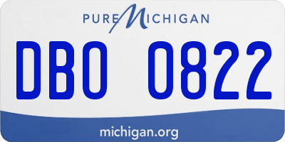 MI license plate DBO0822