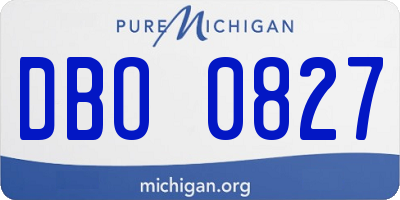 MI license plate DBO0827