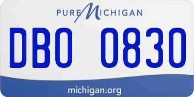 MI license plate DBO0830