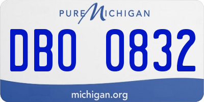 MI license plate DBO0832