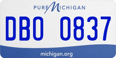 MI license plate DBO0837