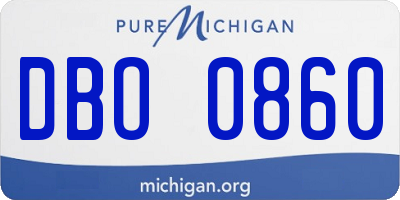 MI license plate DBO0860